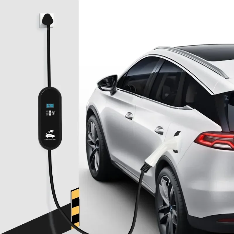 Portable EV Charger Type2 IEC62196-2 16A EVSE Charging Cable Type2 IEC62196-2 EU Plug Controller Wallbox for Electric Car