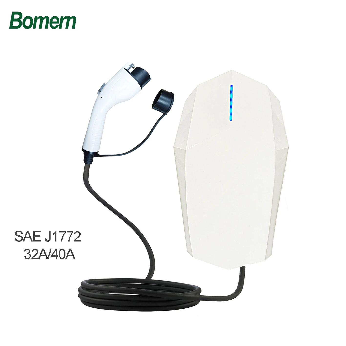 Bomern New Wallbox Single Phase type1 EV car charger station 7KW for home use LED display