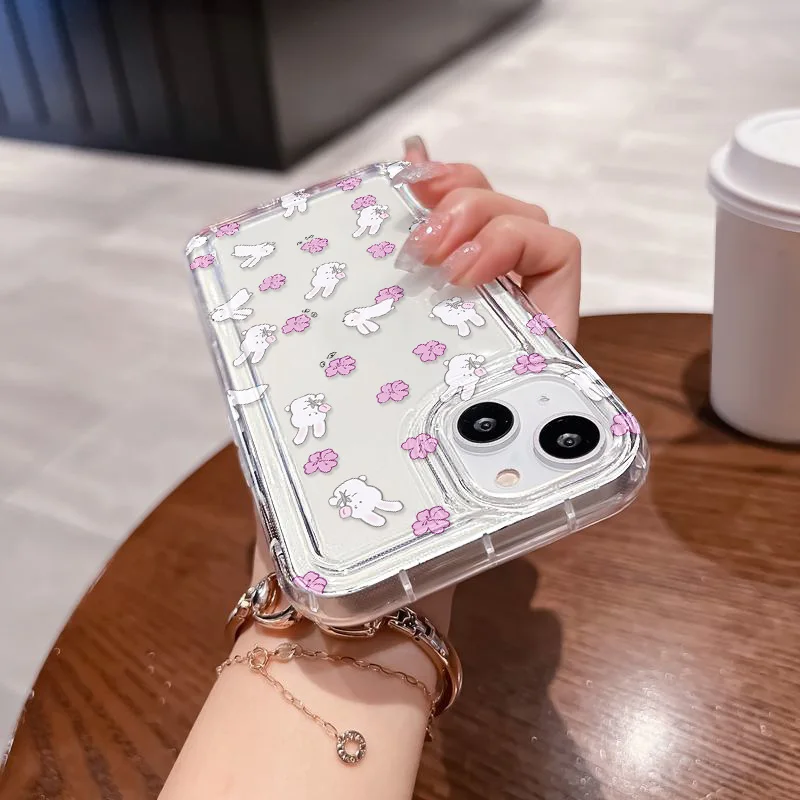 S23 Ultra Phone Case For Samsung A55 5G Case Galaxy S21 FE S24 Ultra A52 A52S A54 A32 A35 A15 A33 Rabbit Soft Shockproof Cover image 5