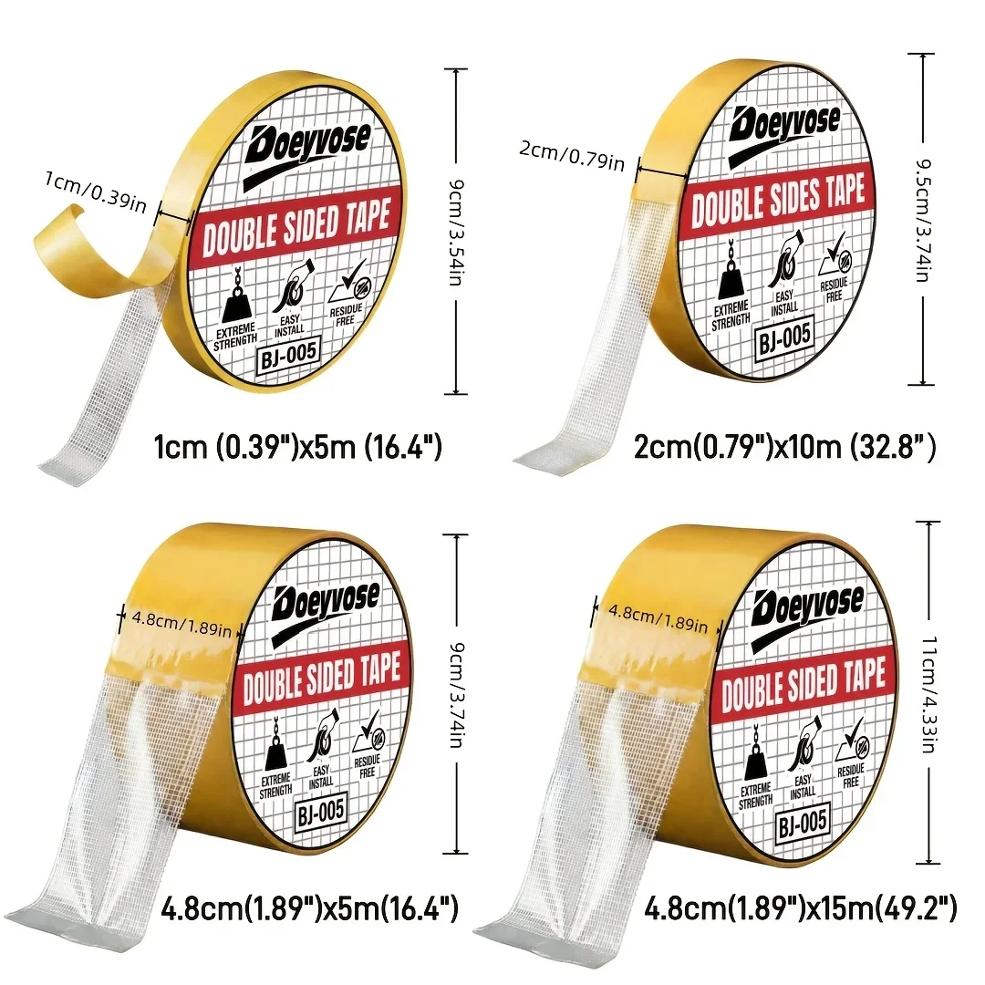 Doeyvose Super Sticky Double Sided Grid Tape, Strong Fixation for Carpet, Bookbinding and Daily Household Projects