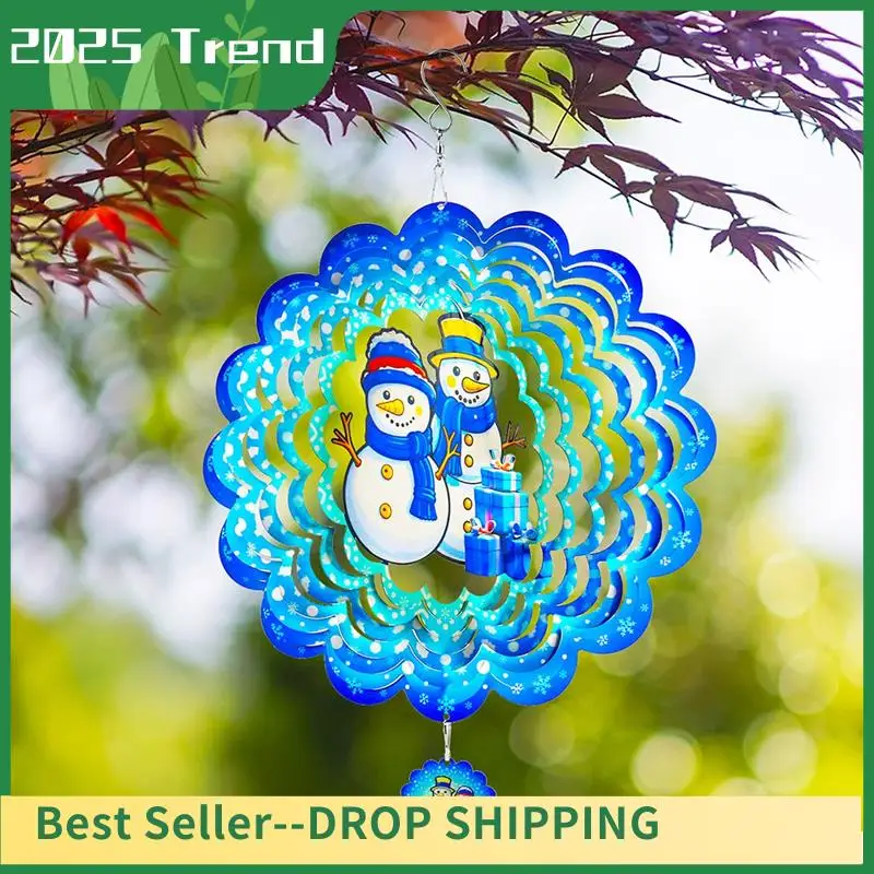 

AA14 New Wind Spinners 3D, Christmas Hanging Wind Spinner For Christmas Decor, 12Inch Yard Art Decorations Snow Man For Christma