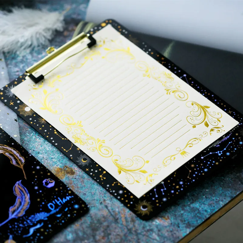 A4 Laser Constellation Acrylic Clip Office Cultural Educational Supply Business Folder Student Writing Board Artist Painting Pad