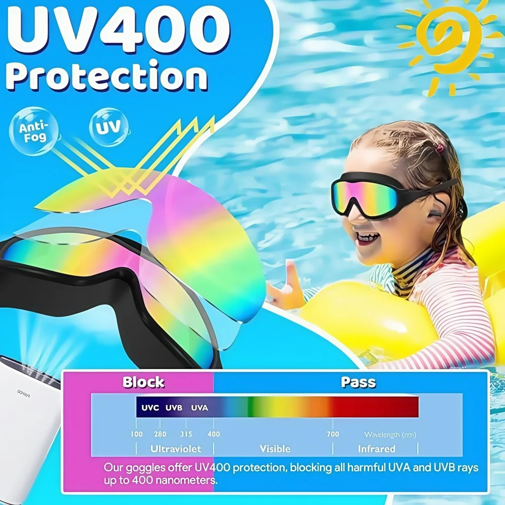 2PCSC Kids Swim Goggles with Earplugs & Nose Clip Wide View Anti-Fog UV Protection Swimming Goggles for Boys Girls Aged 3-15 6 2PCSC Kids Swim Goggles with Earplugs & Nose Clip Wide View Anti-Fog UV Protection Swimming Goggles for Boys Girls Aged 3-15 6