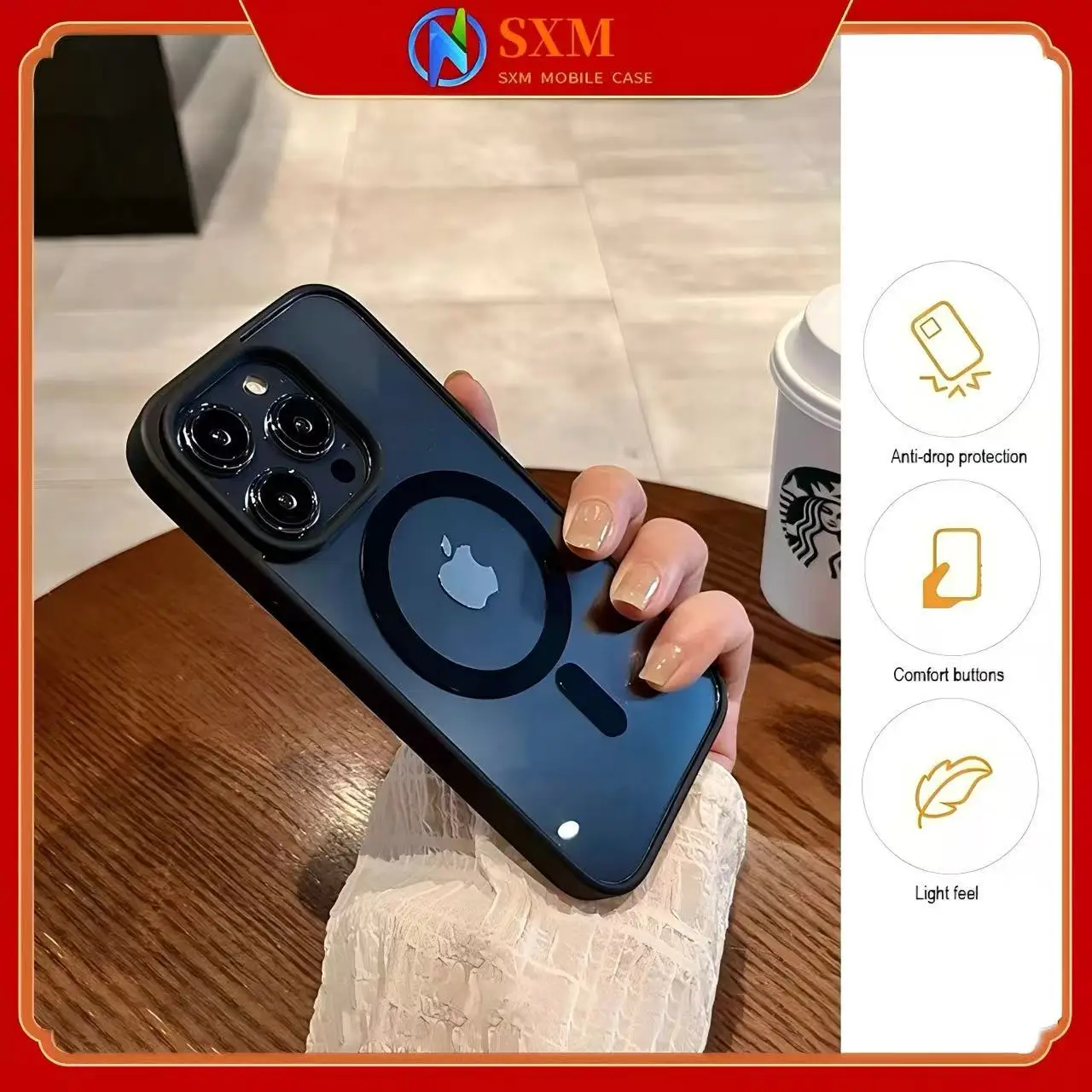 

Подходит для Apple, простой магнитный макаронный прозрачный акриловый защитный чехол от падения