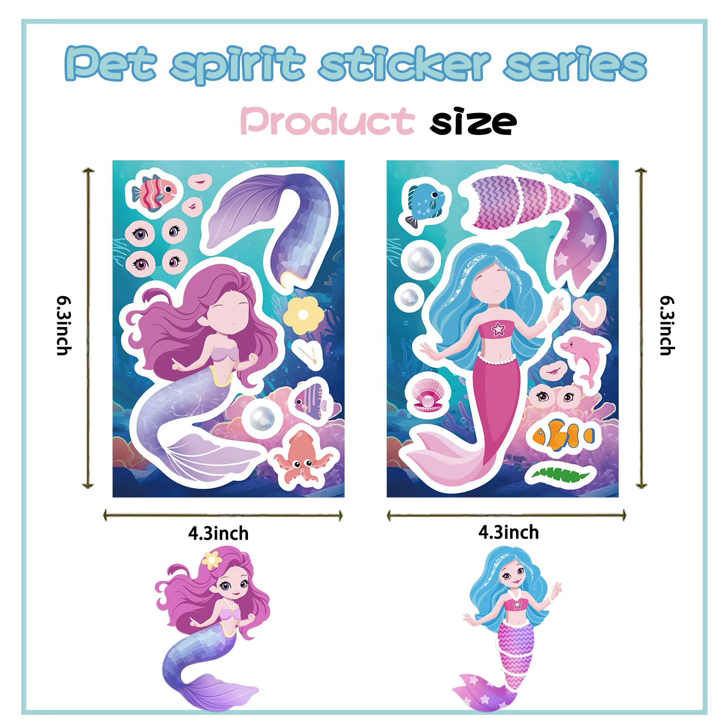 8/16/24 pezzi adesivo creativo sirena adesivo materiale adesivo per notebook fai da te