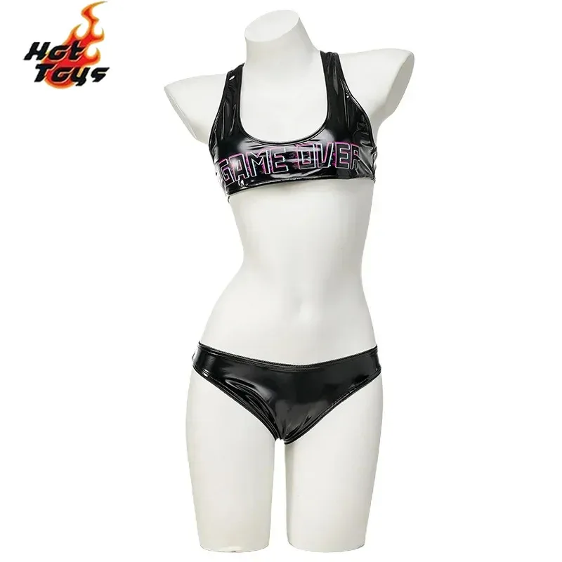 

asdh8@Hot Toys Game Over Anime Patent Leather Short Vest Cosplay Women Cyberpunk Uniform Set CostumeCOSda@