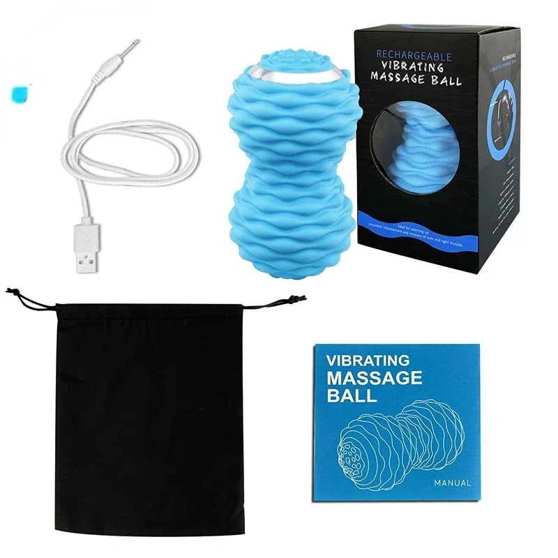 China factory Electric Vibrating Massage Ball, 4-Speed High-Intensity Fitness Yoga Massage Roller