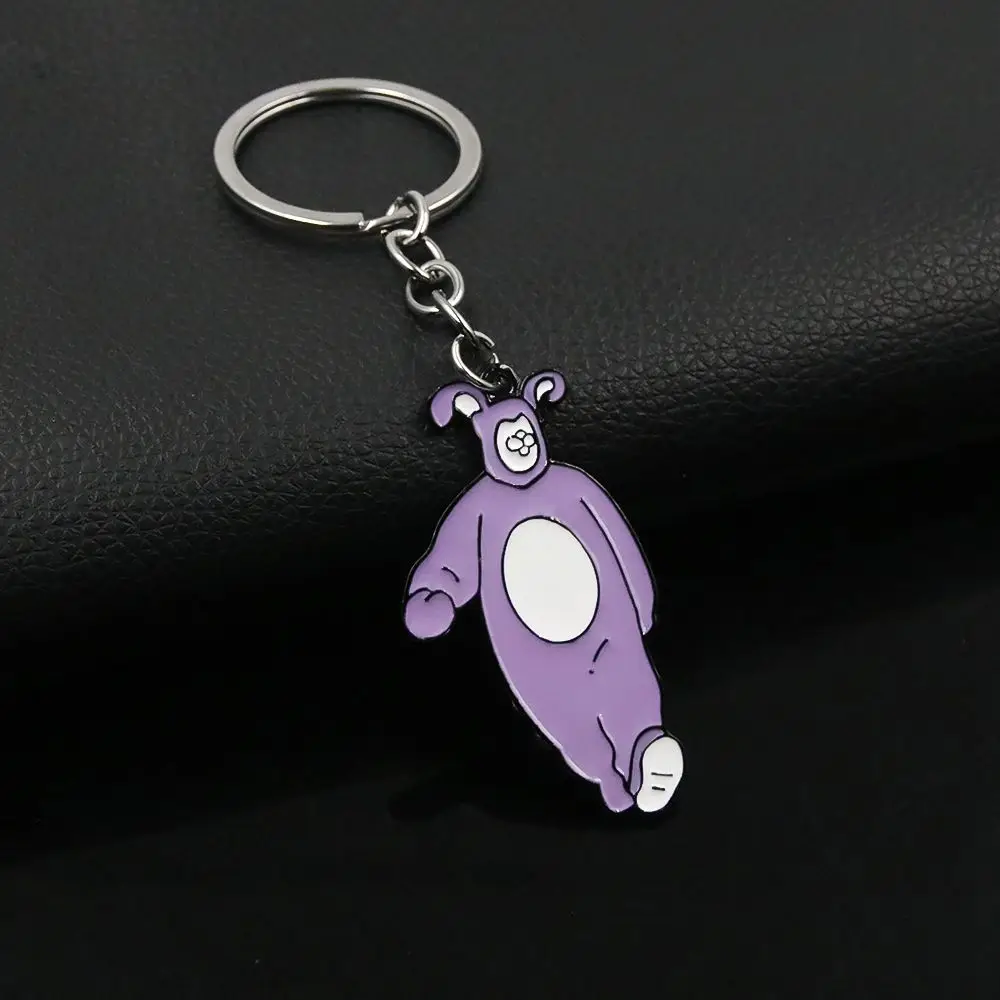 FRIENDS Friends Peripherals Chandler Pink Rabbit Keychain Cartoon Metal Pendant