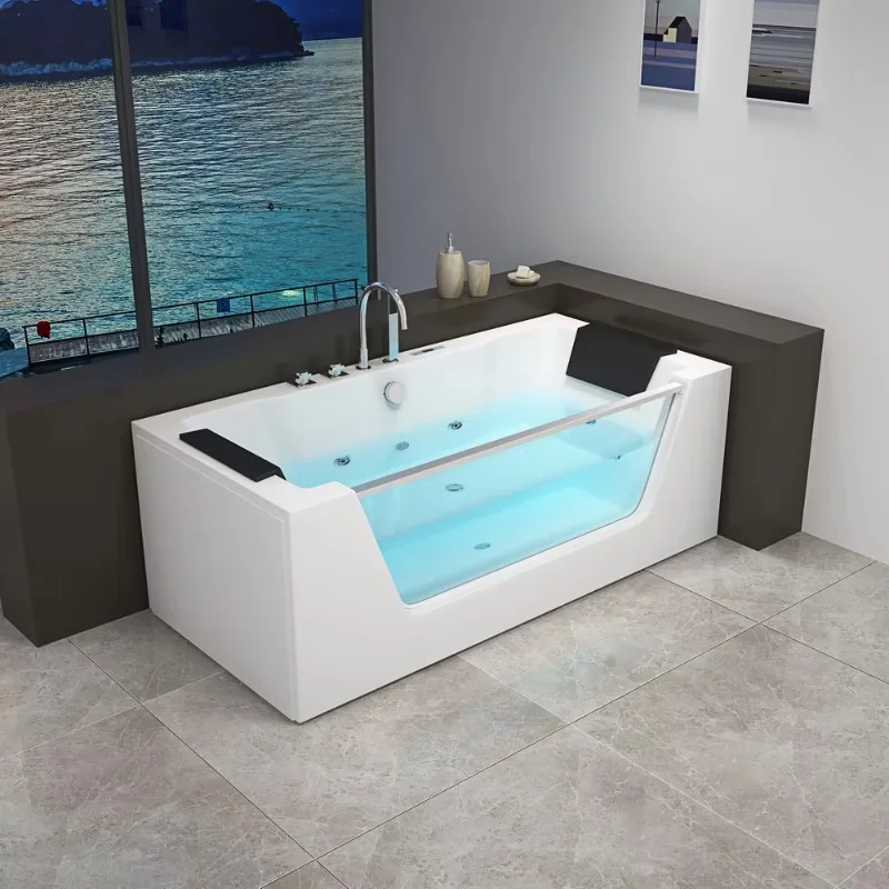

UPC Modern Style Indoor Solid Surface Acrylic Freestanding Soaking Massage Bath Tub Modern Indoor Whirlpool Bathtub