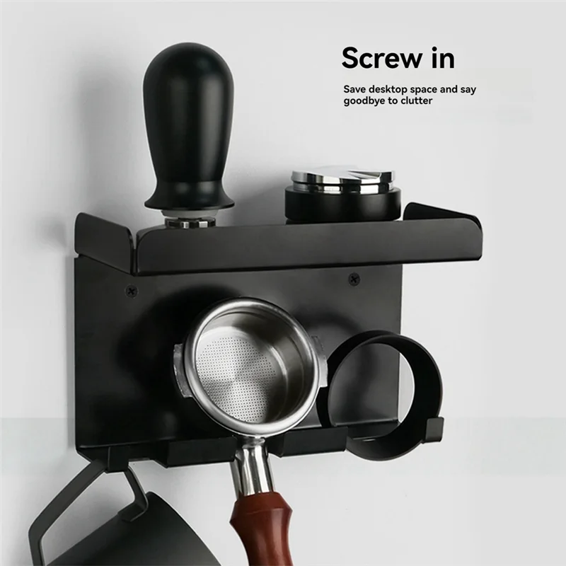 BAAG-Bar Estante de almacenamiento de utensilios de café, estante de almacenamiento multifuncional con mango de café, martillo para polvo, almacenamiento de distribuidor de polvo