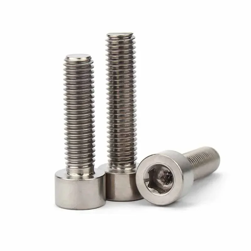 1/2Pcs M1.6 M2 M2.5 M3 M4 M5 M6 M8 M10 M12 TA2 Pure Titanium DIN912 Hexagon Hex Socket Head Cap Allen Bolt Screw Length=3-100mm