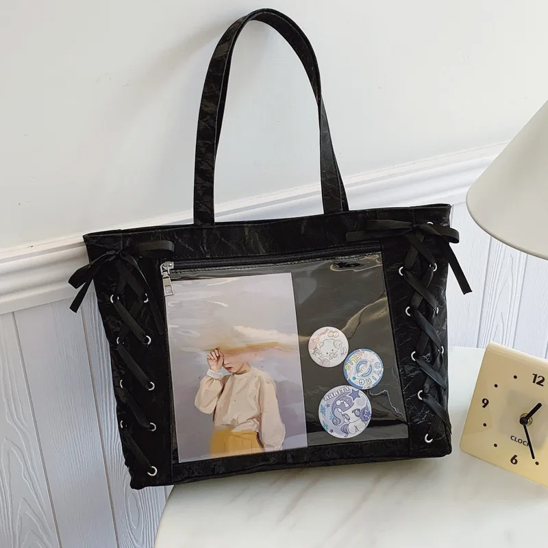 

2025 New Large Capaci Tote Bag Women Sweet Girl Second Transparent Fre Single oulder Armpit Pain Bag Faionable Daily Use