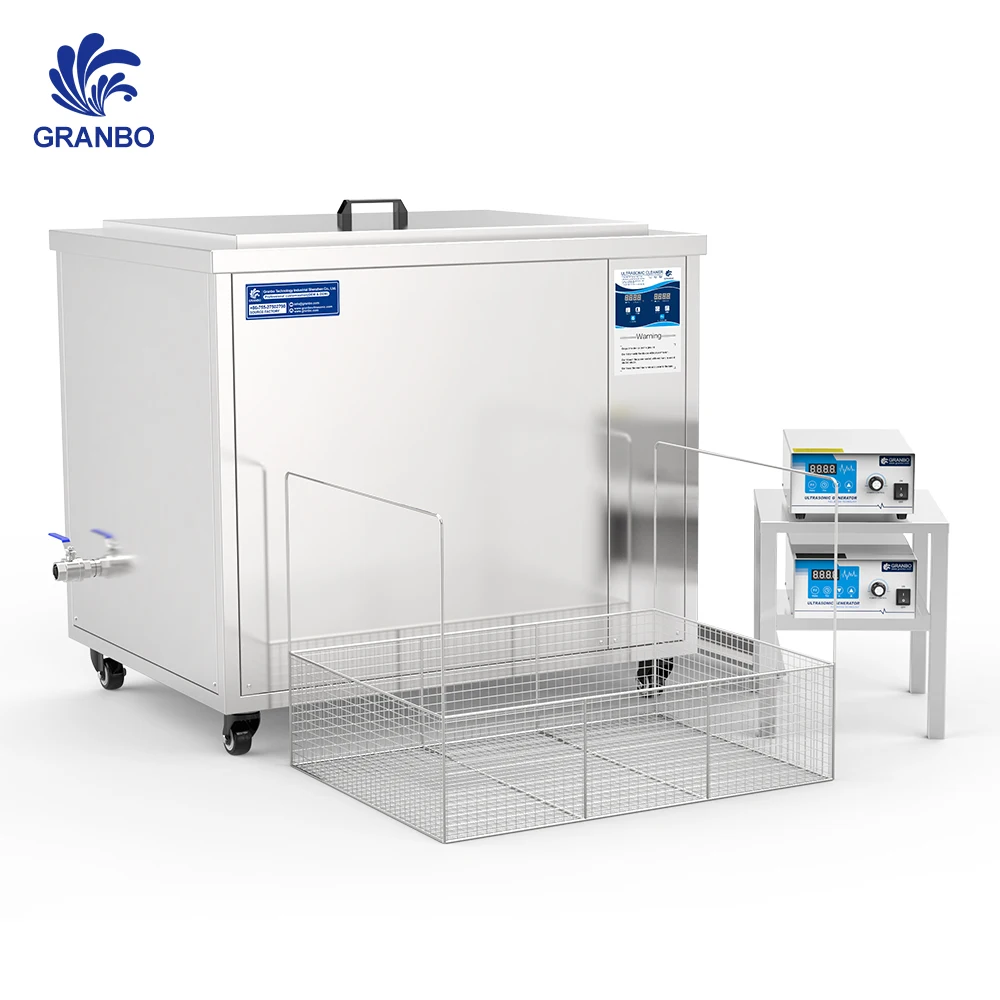 Granbosonic 264L 3000W Industrial Ultrasonic Cleaning Machine for Engine Parts Bearings Machined Components