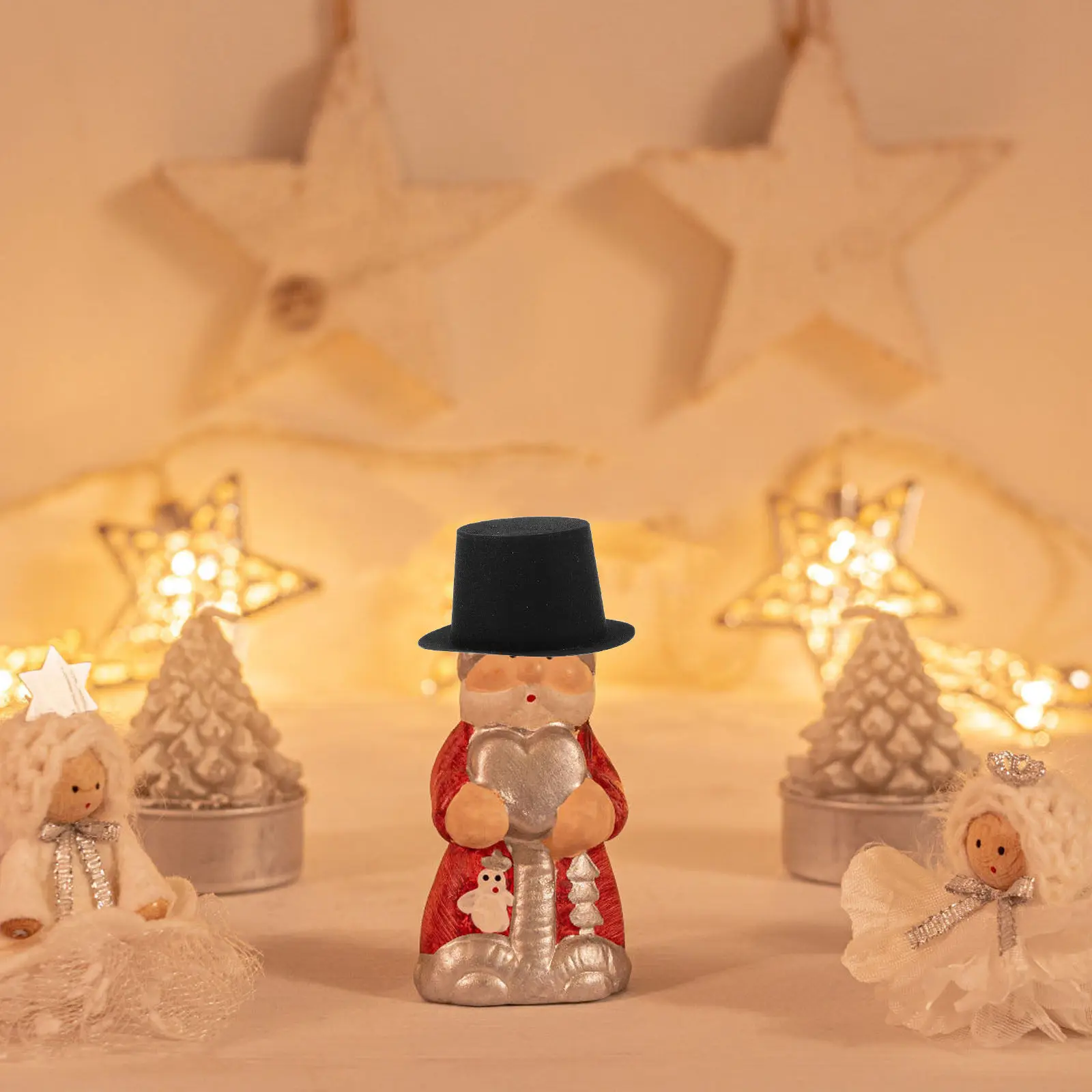 

10 шт. миниатюрных черных пластиковых шляпок с плоской верхушкой для рождественского декора, праздничных вечеринок, рукоделия, маленькие праздничные шляпки для винных бутылок