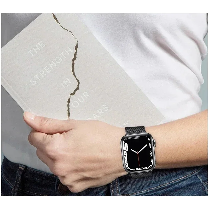 حزام معدني لساعة أبل ، كوريا ميلانيز ، سلسلة iWatch 9 ، 8 ، 7 ، SE ، 5 ، 6 ، Ultra 2 ، 44 ، 45 ، 49 ، 40 ، 41 ، 38 ، من من