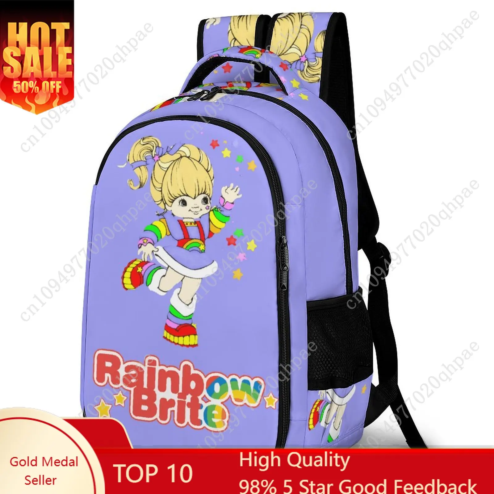 

Brite Rainbow Kids School Backpack for Boys Girls High Quality Travel Business Capacity Pocket Customizable Personalized Gift