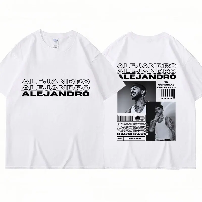 Singer Rauw Alejandro Music Album Todo De Ti Tshirt Men\'s Vintage Gothic Fashion 90S Tee Shirt Oversized Cotton Street T-Shirts