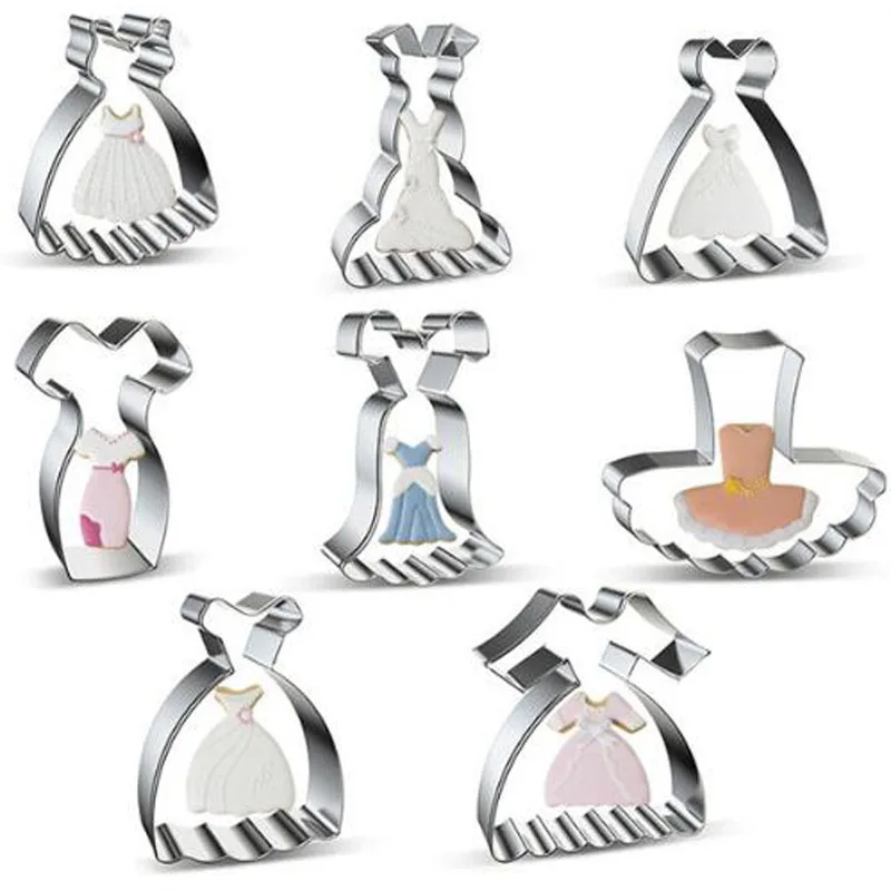 

Wedding Skirt Metal Cookie Cutter Ball Dresses Biscuit Mold Fondant Cupcake Toppers Pastry Baking Tools