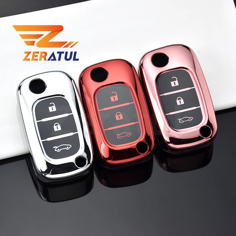 3 Buttons TPU Key Case Cover For Renault Fluence Clio Megane for Mercedes for LADA Vesta Granta XRay Kalina Priora Sedan Sport