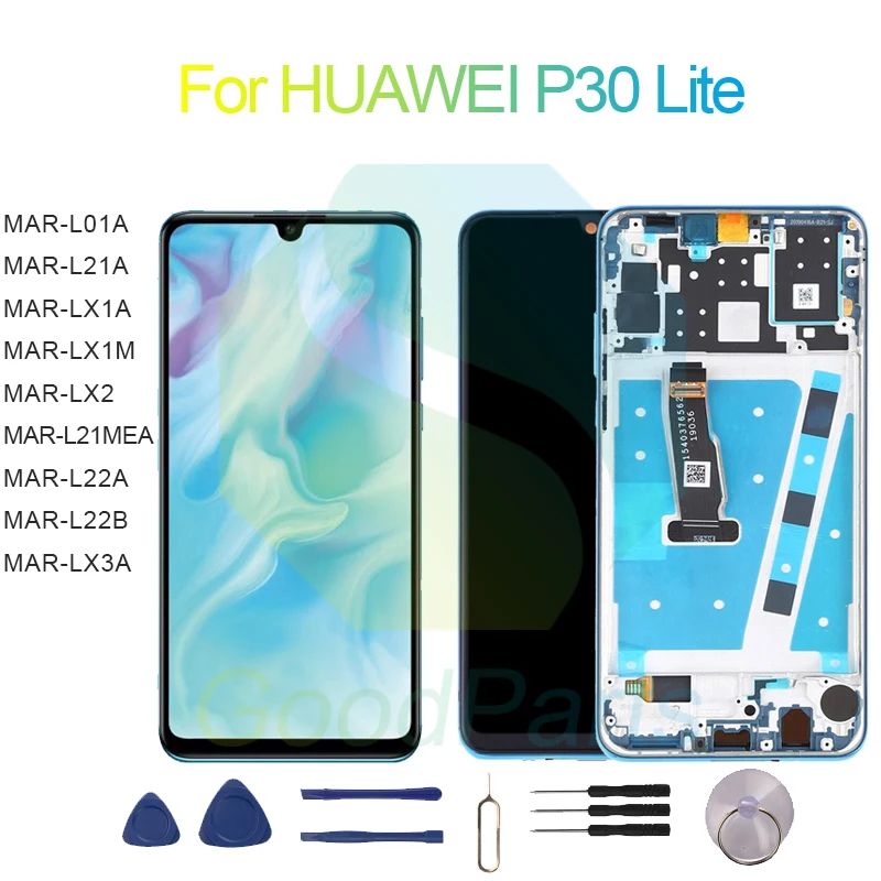 for HUAWEI P30 Lite Screen Display Replacement 2312*1080 MAR-L01A/21A/22A/22B,MAR-LX1A/M,MAR-LX3A P30 Lite LCD Touch Digitizer