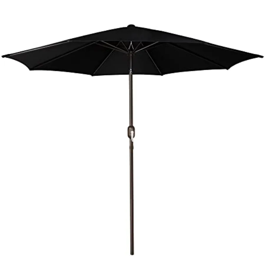 

9' Outdoor Patio Umbrella, Outdoor Table Umbrella, Yard Umbrella, Market Umbrella with 8 Sturdy Ribs, Push Button Tilt and Cran