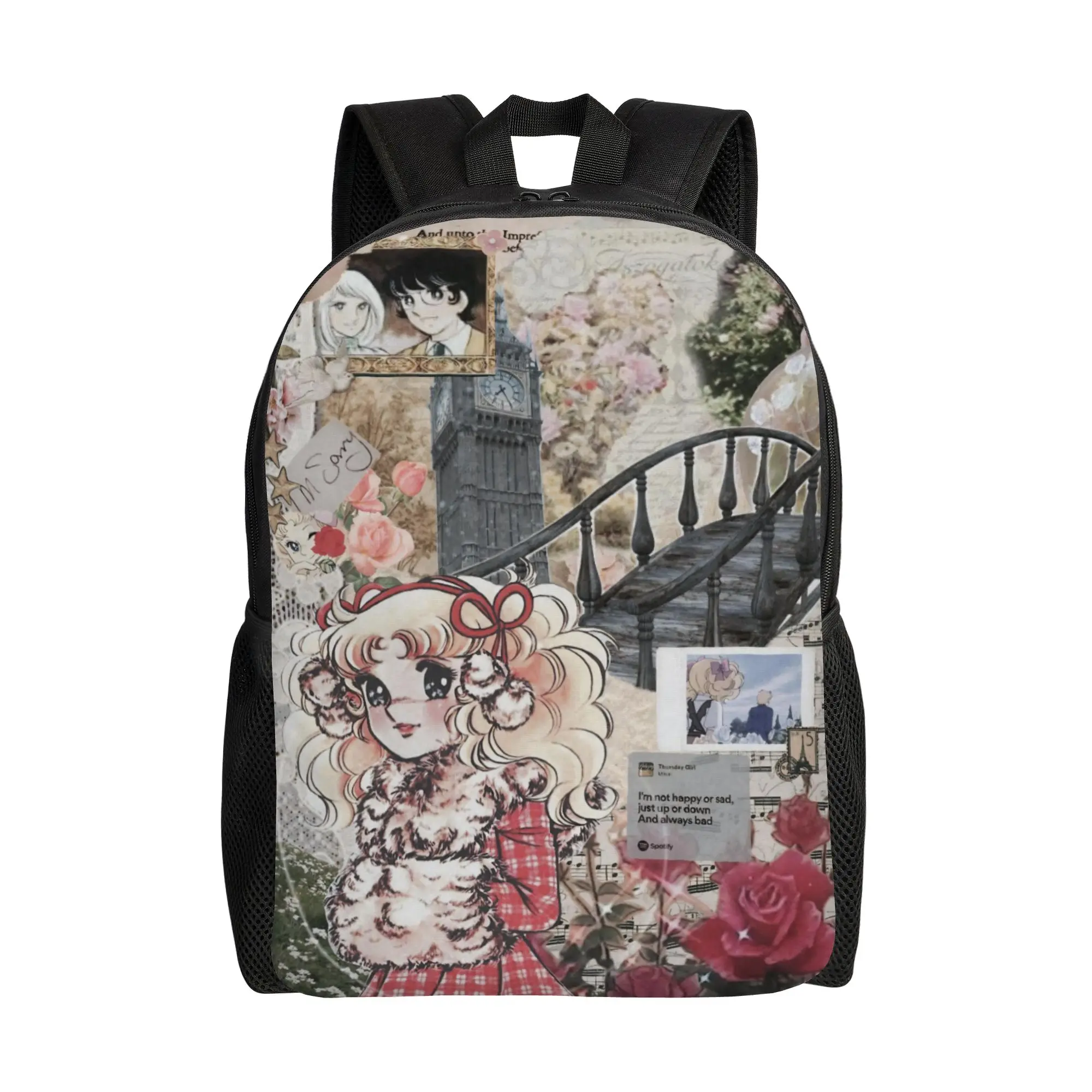 

Рюкзак Candy Candy в японском стиле для мужчин и женщин, модный, для старшей школы, деловой, повседневный, с аниме-мотивами, для ноутбука, холщовая сумка для активного отдыха