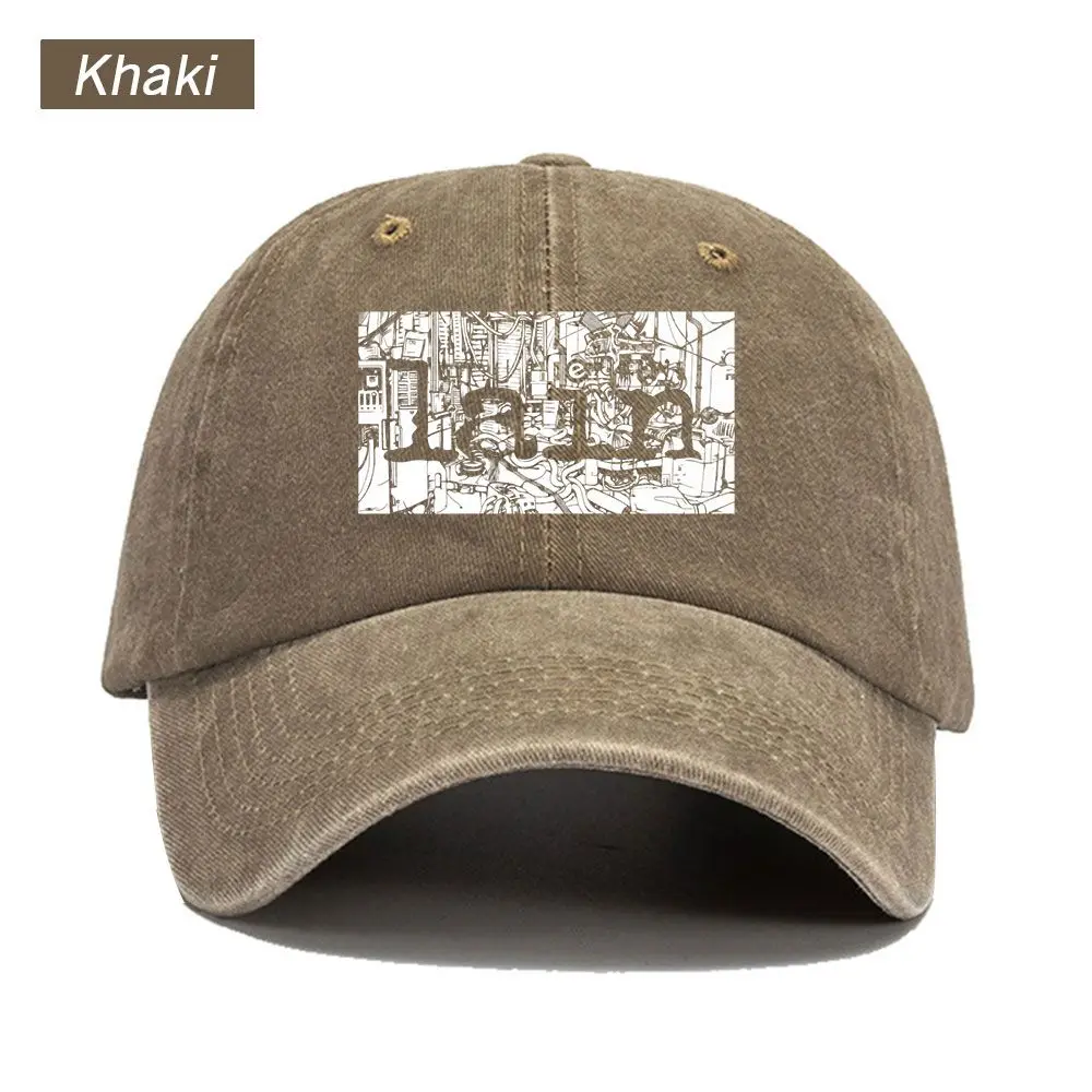 Vintage Washed Baseball Cap Serial Experiments Lain Anime Sun Shade Print Graphic Unisex Casual Trucker Style Cotton Hat