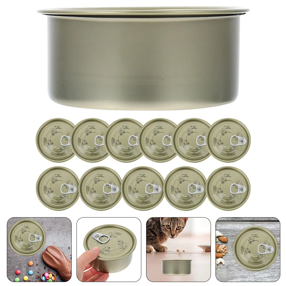 12 Latas de Hojalata para Alimentos, Contenedores Herméticos para Carne, Dulces, Galletas, Pasteles y Postres, Almacenamiento a Granel