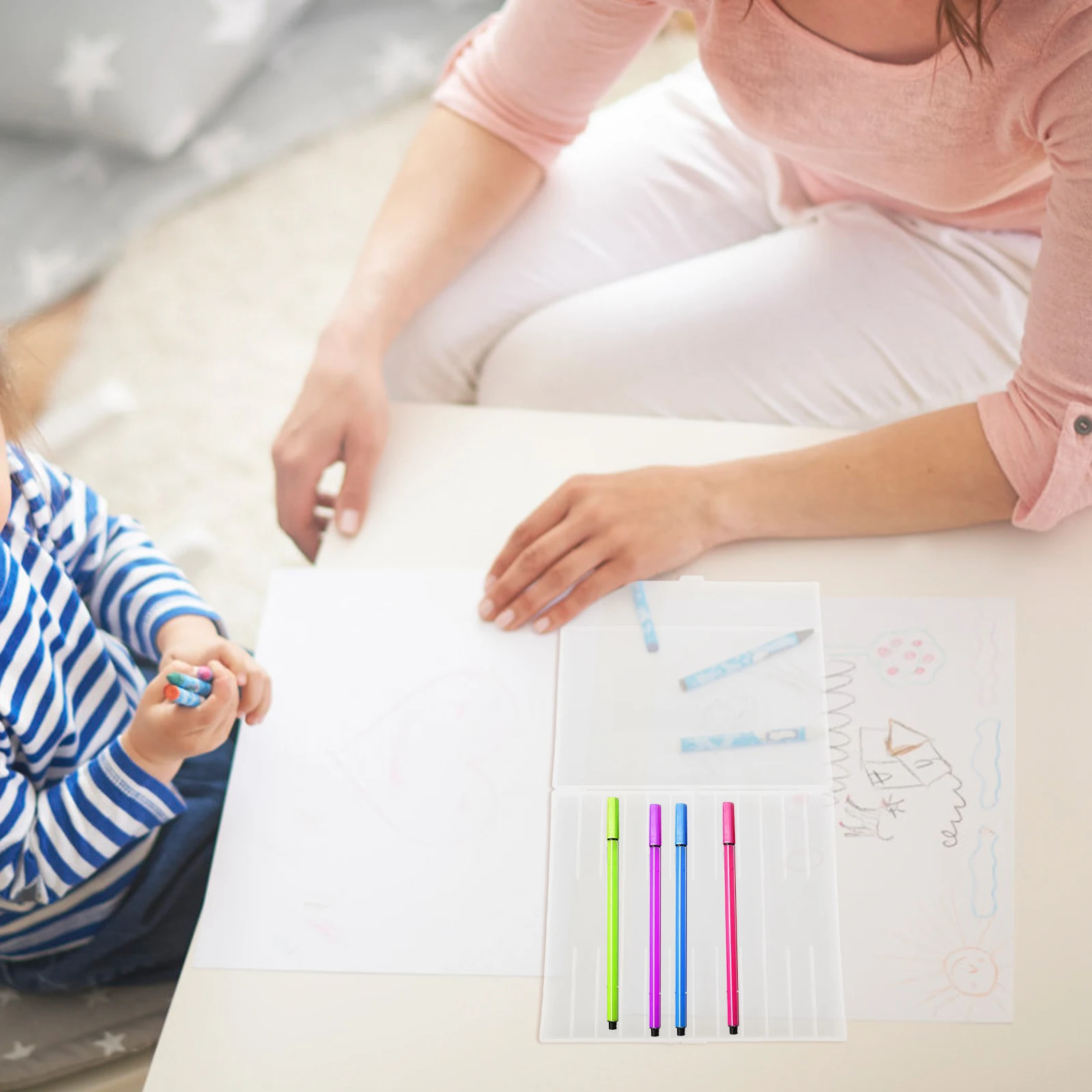 

Pen Case Multi-Slot Hard Plastic Pencil Box Compact Pen Organizer Case Portable Suitable for Fountain Ballpoint Signature Pens