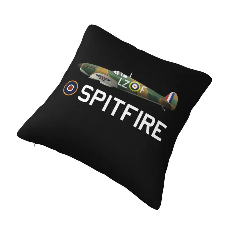 Custom Supermarine RAF Spitfires Throw Pillowcase WW2 War Fighter Aircraft Plane Airplane British Nordic Cushion Cover Car