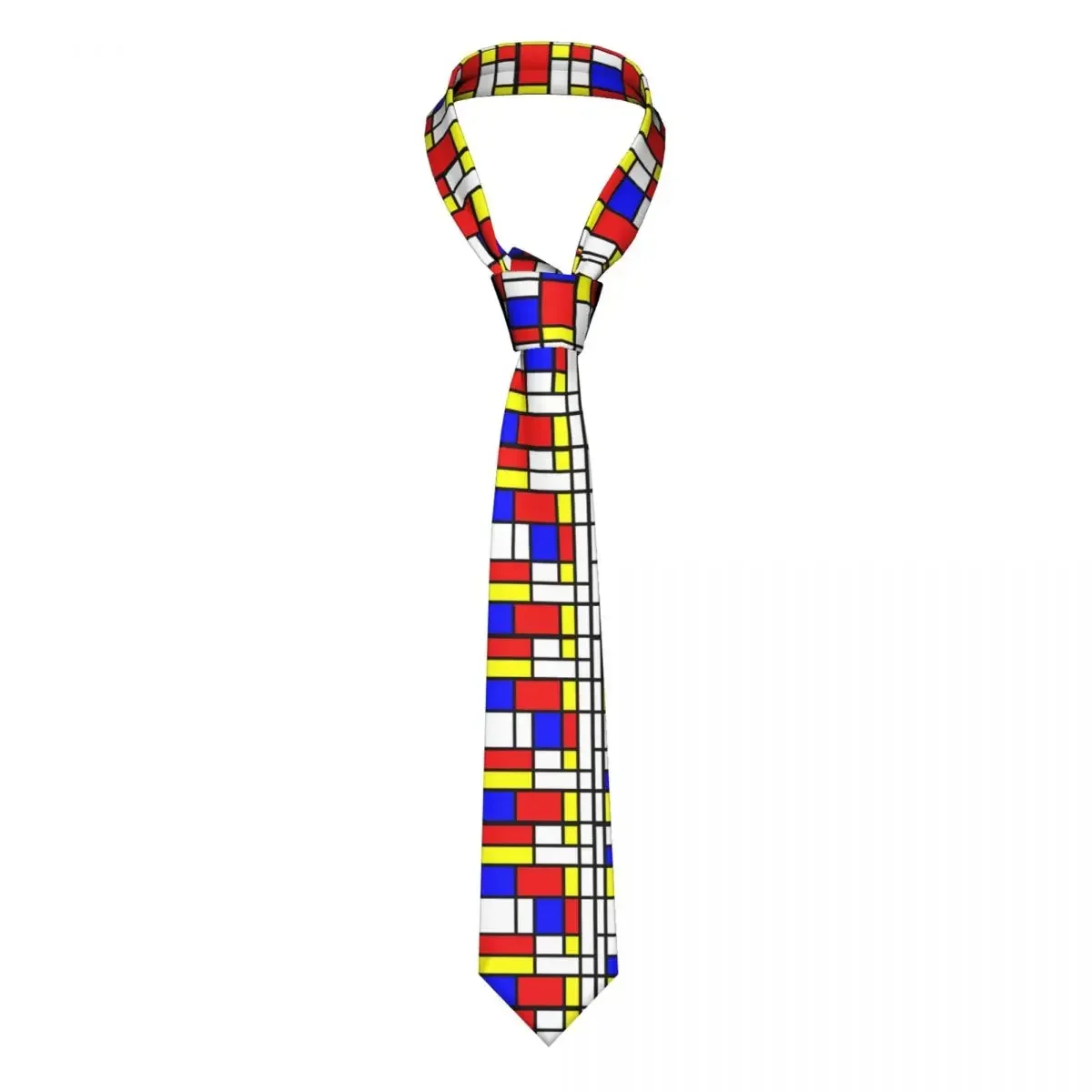 Formal Color Art Retro Mondrian Neckties for Men Personalized Silk Piet Abstract Art Plaid Party Ties