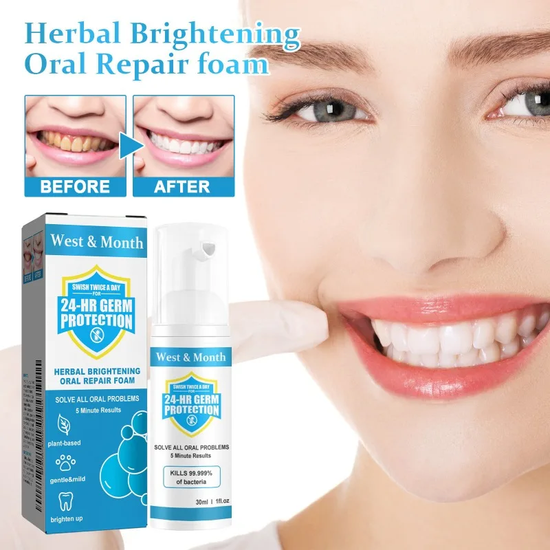 

Herbal Brightening Oral Repair Foam Toothpaste Cleans Oral Odor Removes Teeth Stains Whitening Teeth Foam Oral Care Product