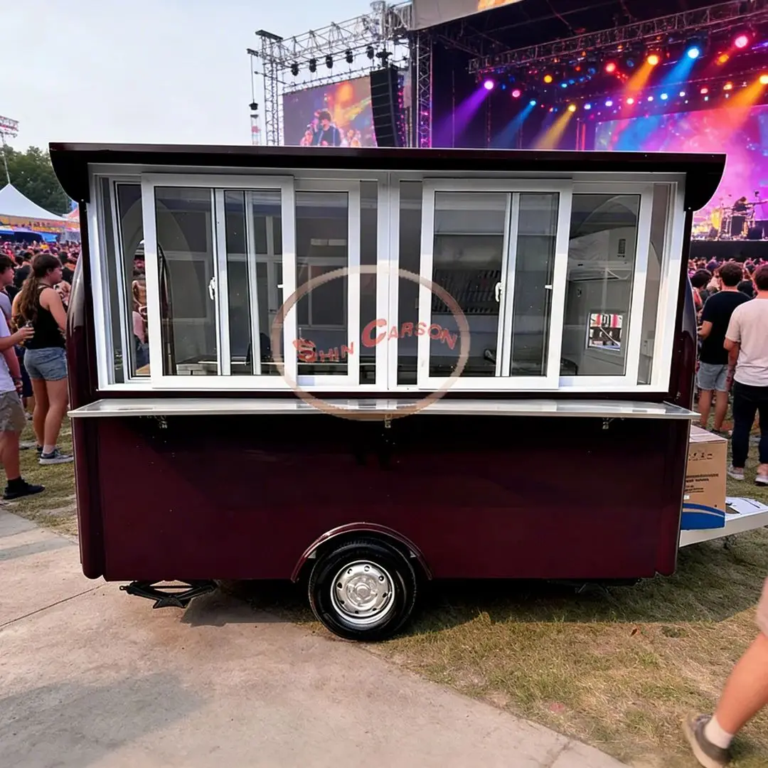 Fiberglass Mobile Food Cart Portable Street Food Truck for Fast Food Burger Coffee Vending - Compact Catering Solution