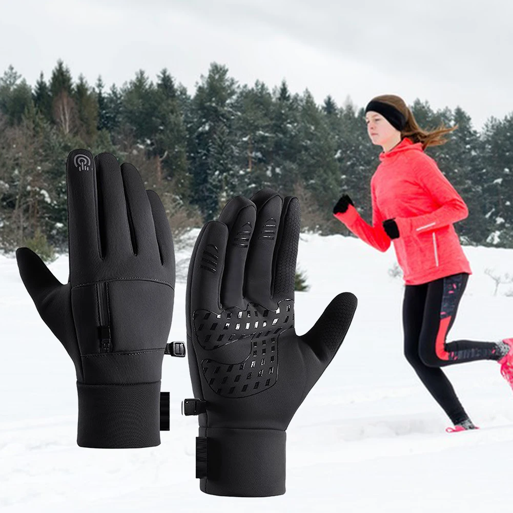 Men's Touch Screen Ski Gloves with Pocket, Comfortable, Breathable, Soft, Water-Repellent, Thermal, Winter, Outdoor