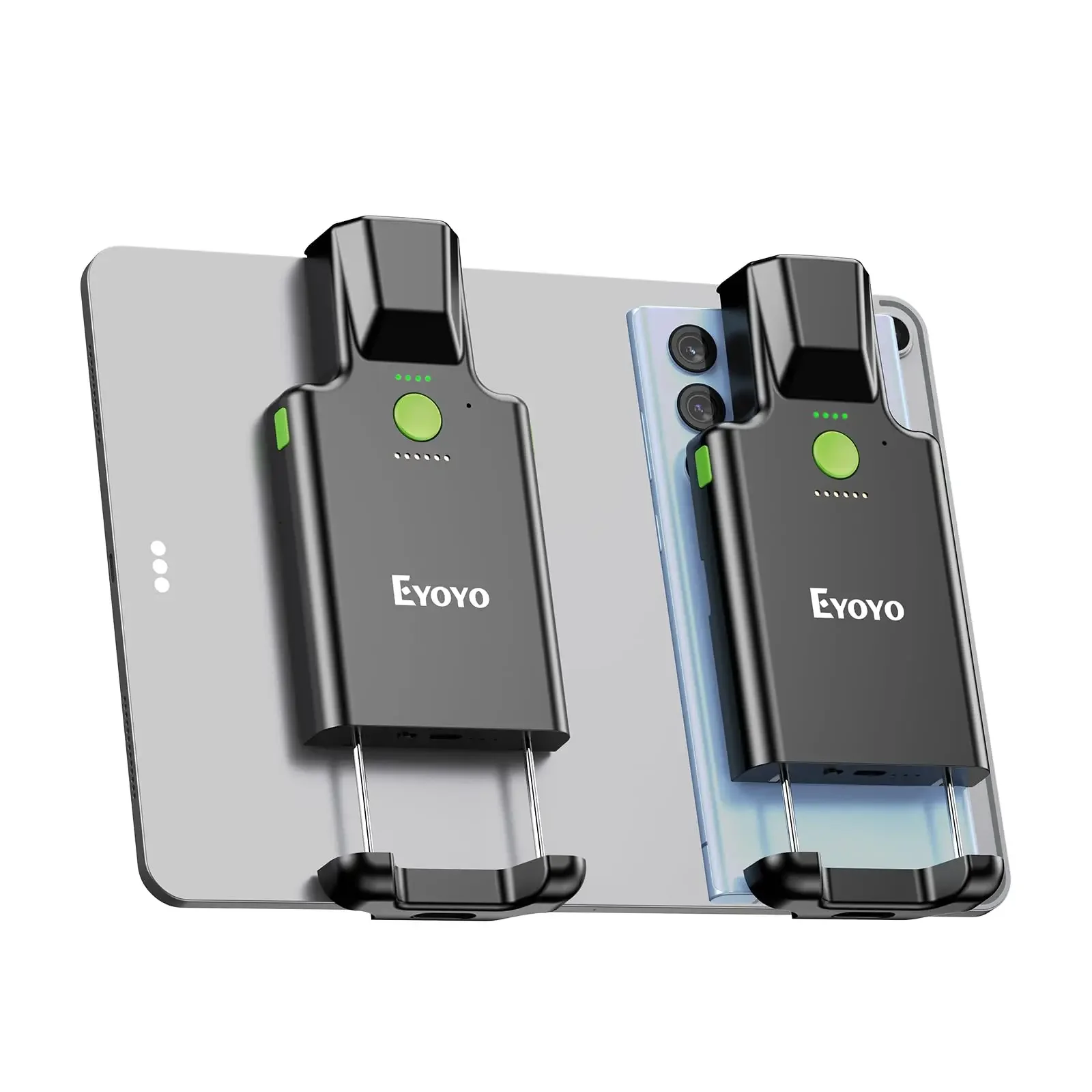 Eyoyo EY-036Plus draadloze Bluetooth 1D- en 2D QR-barcodescanner met achterclip, met vermogensniveau-indicator, 3000 mAh oplaadbare batterij