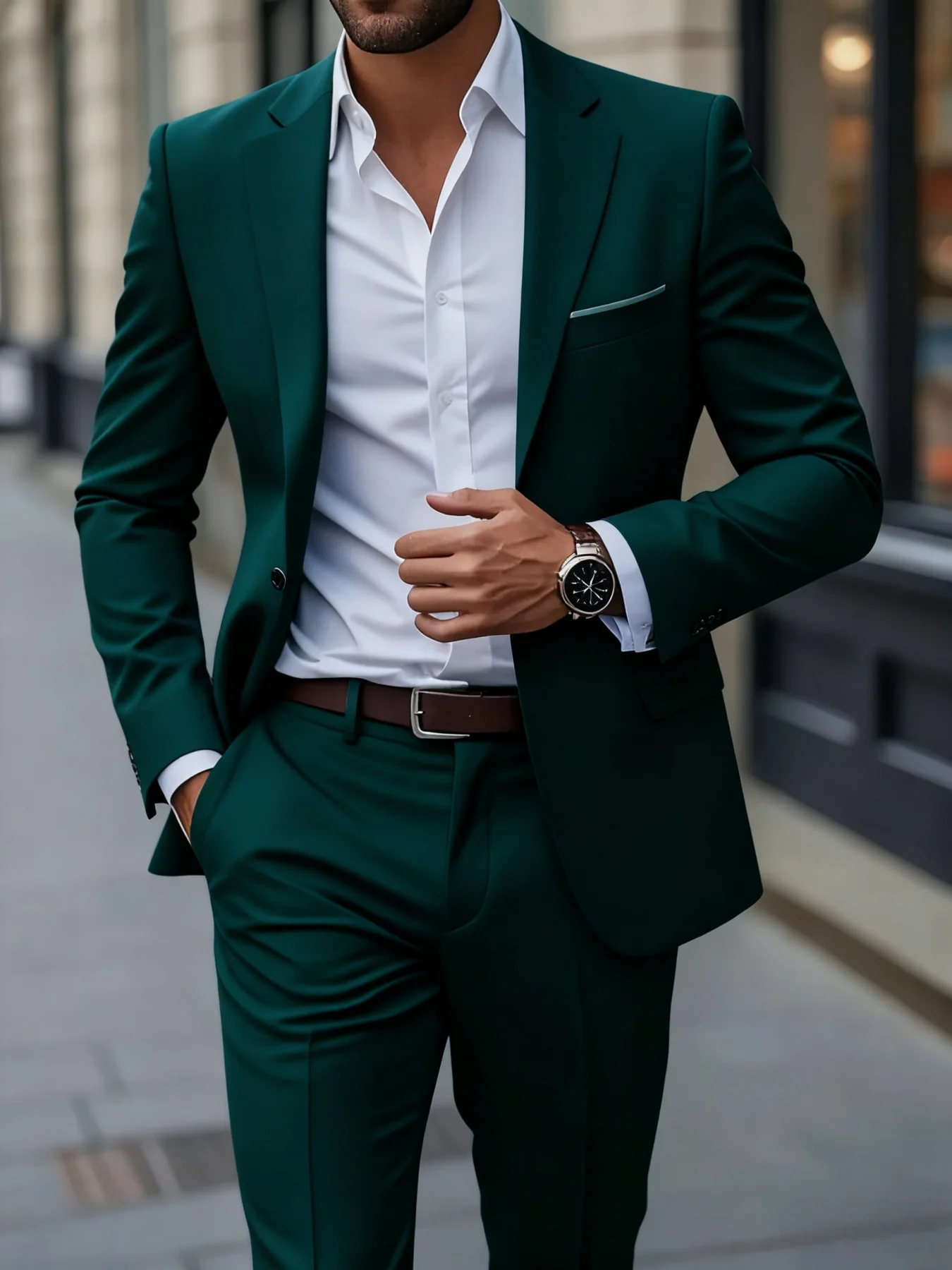 

Men's Suit 2pcs Set, High-Quality Fabric Jacket And Pants, Ideal for Wedding, Party, Banquet And Formal Wear