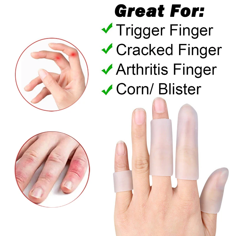 Pexmen 2Pcs/Pair Finger Cots Finger Protectors Waterproof Finger Brace Sleeves for Hands Cracking Eczema Blisters and Corns