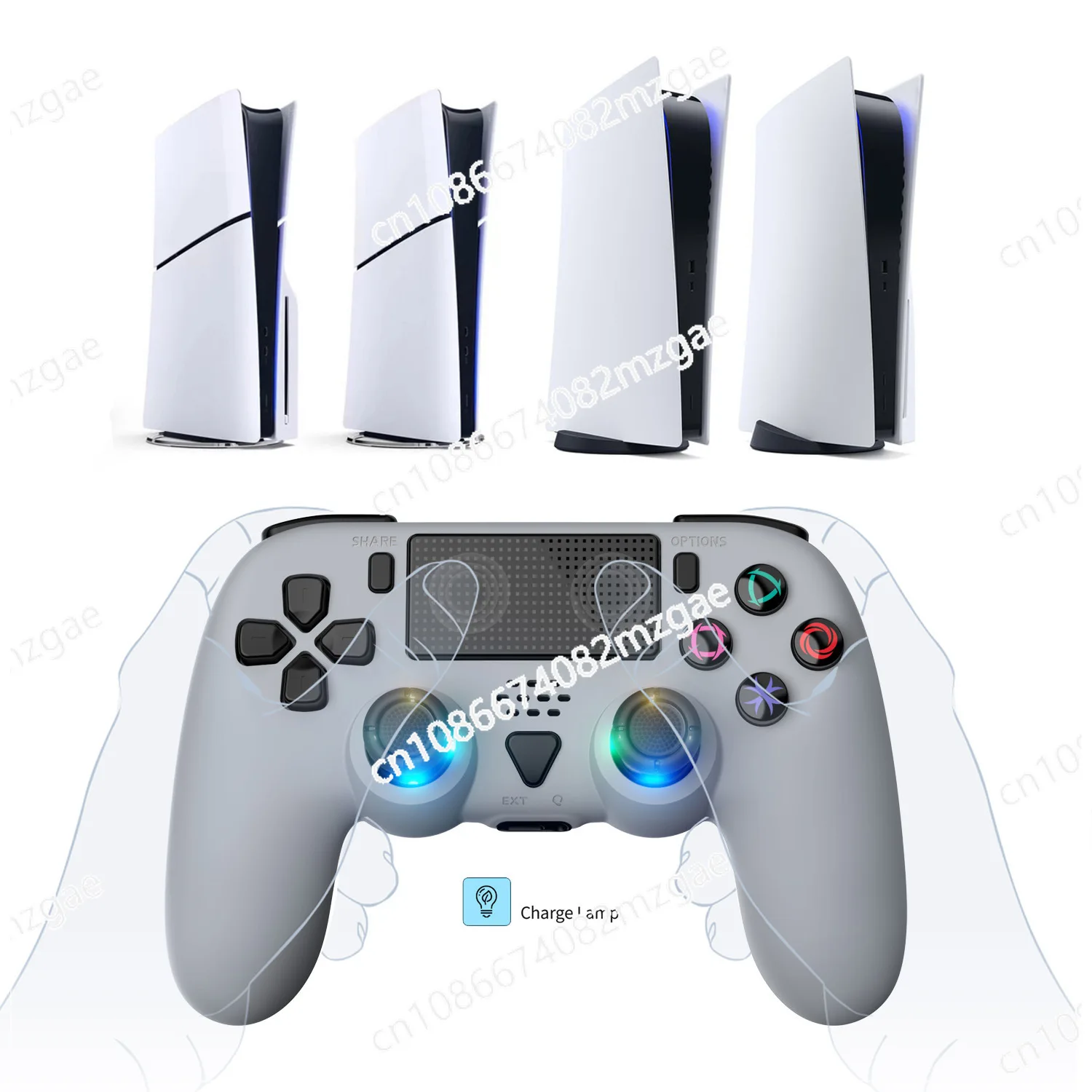 PS5 Pro/PS5 Slim/PS5 Wireless Bluetooth Game Controller with Macro Programming and Six Axis Vibration Function