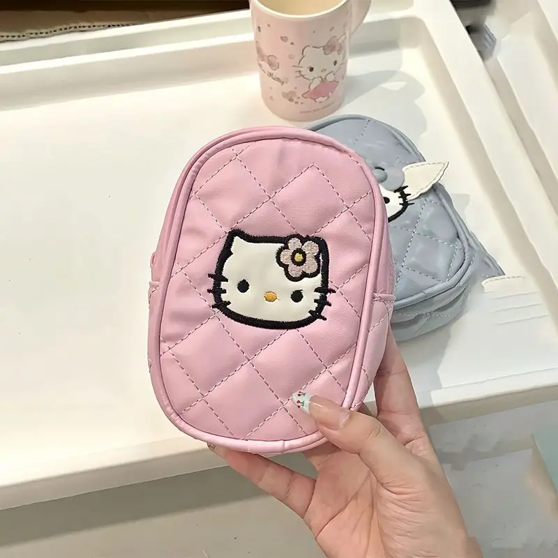

Sanrio Hello Kitty Pu Waterproof Angel Wing Ccd Camera Storage Bag Portable Lipstick Cosmetics Charger Organize Bag Coin Purse