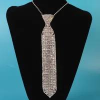 Punk Neck Ties Shimmering Music Festival Necktie Glittering Crystal Party Necktie Women Girl Stage Props Neck Jewelry Y1QD