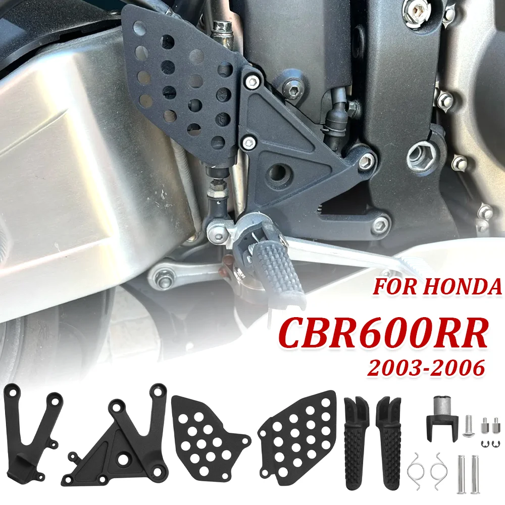 

Motorcycle Front Footpegs Foot Pegs Footrest Pedals Bracket for Honda CBR600RR CBR 600RR 600 RR 2003-2006 2004 2005