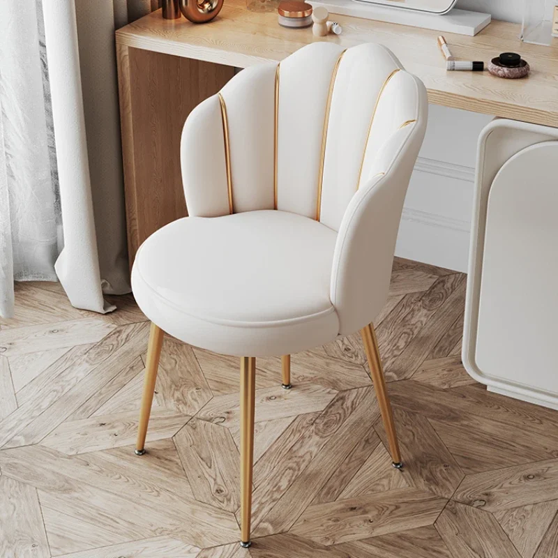 Creative Shell Flower Makeup Stool Compact Backrest Ergonomic Chair Full Sitting Sensation All-match Chair for Living Room