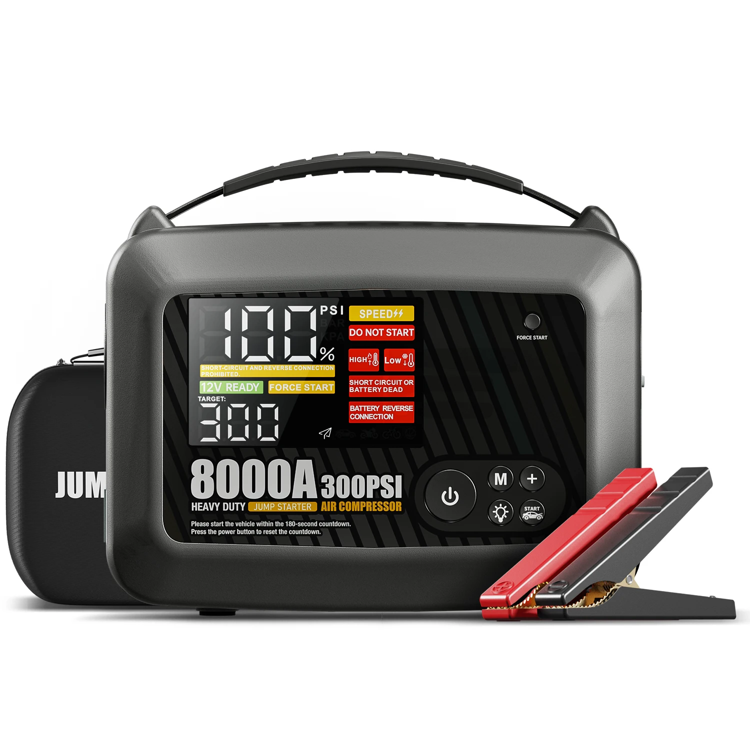 Professionele zware auto-starthulp 8000A, krachtige 12V autoaccu-startbooster, startapparaat - afbeelding 2