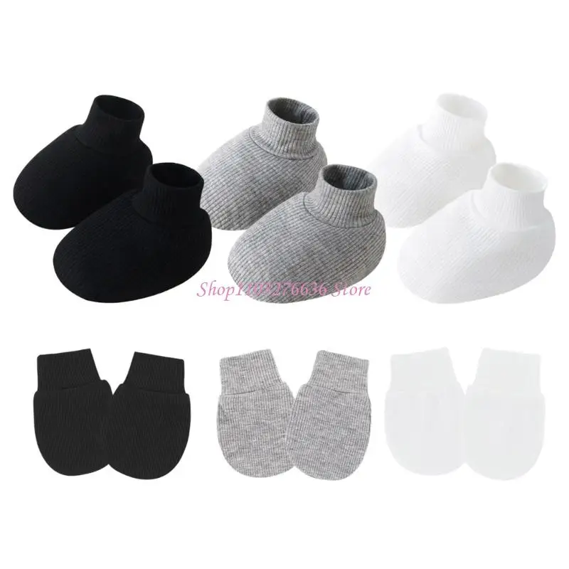 R6FD Trẻ sơ sinh không có nắp tay và vớ màu rắn trong 0-6 tháng unisex bé