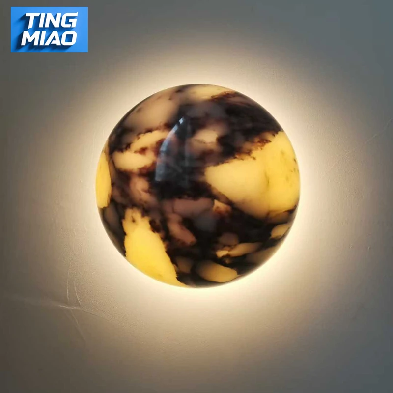 

Настенный светильник, цилиндрический мраморный светильник для прихожей, спальни, прикроватный светодиодный светильник из натурального камня, элитный настенный светильник для гостиной, лестницы