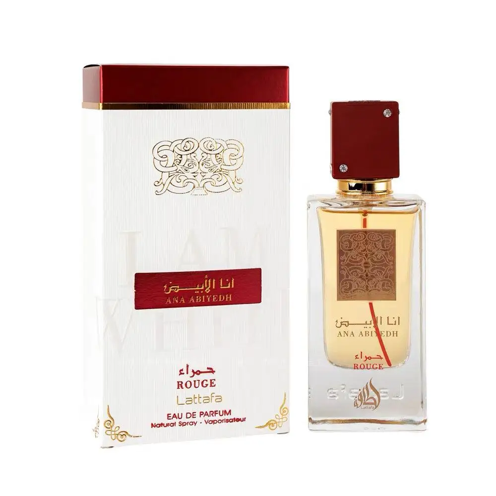 

Lattafa Perfume Ana Abiyedh Rouge Унисекс Туалетная вода Спрей 2 унции/60 мл Стойкий аромат для мужчин и женщин