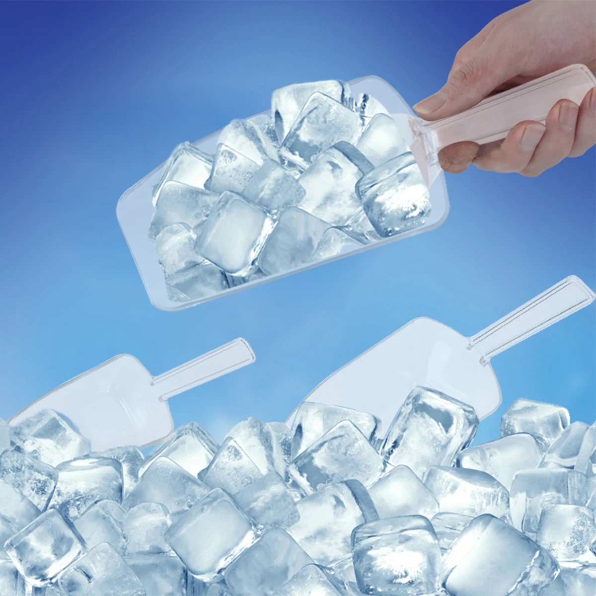 

3Pcs Plastic Ice Scoop Clear Scoops for Home Party Buffet Ice Cream Sugar Candy Multi-Purpose Plastic Scoop