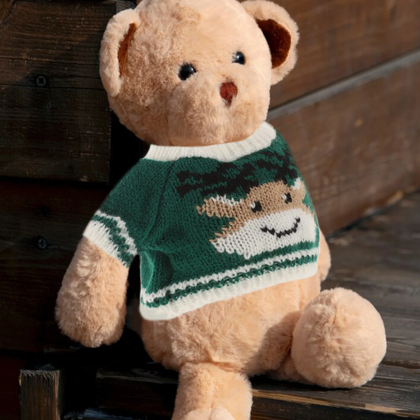 Toy Bear Sweater Stuffed Animal Clothes Reborn Delicate Decor Decorative Compact for Children Wooden