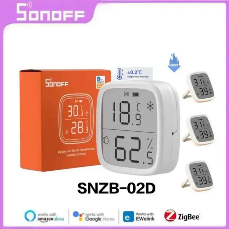 

SONOFF SNZB-02D Zigbee умный датчик температуры и влажности для ZBBrige-P EWeLink Alexa Google Home Assistant Alice