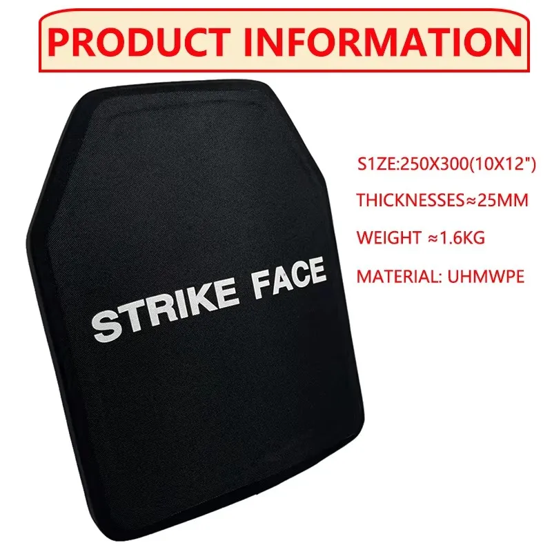 UHMWPE Board 10X12Inch 25mm Tactical Insertion Self-Defense Backpack Deck Defense Shield